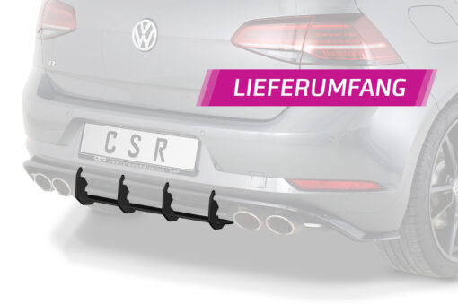 Diffuseur / Ajout de parechoc arrière pour VW Golf 7 (Typ AU) R (Facelift) (2017-2019)