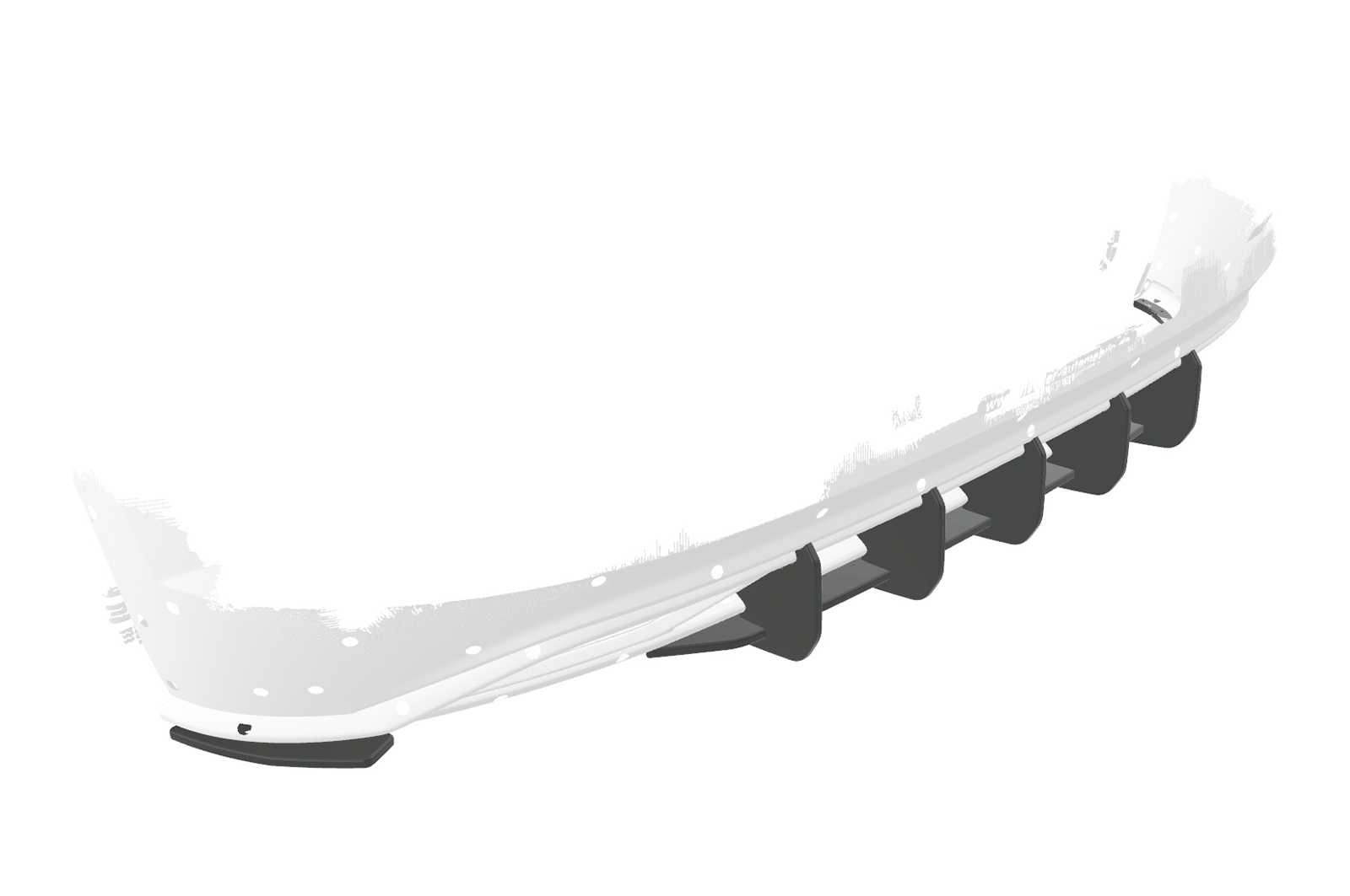 Diffuseur / Ajout de parechoc arrière pour VW Polo 6 2G (Typ AW) R-Line (2017-2020) - Fabriqué en ABS 10mm (à peindre ou polir)