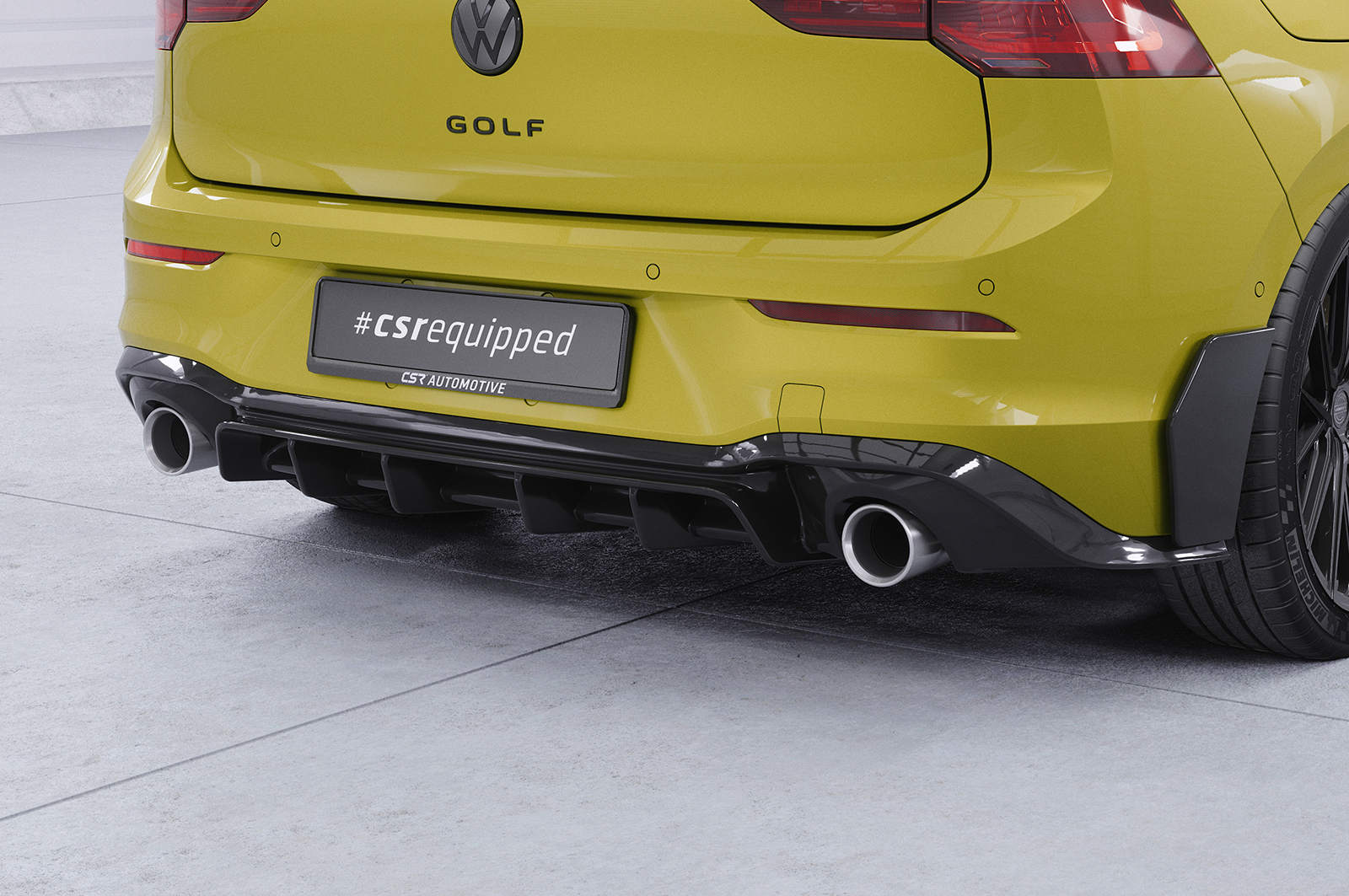 Diffuseur / Ajout de parechoc arrière pour VW Golf 8 (Typ CD) GTI (depuis 2020) - Fabriqué en ABS (6 finitions au choix)