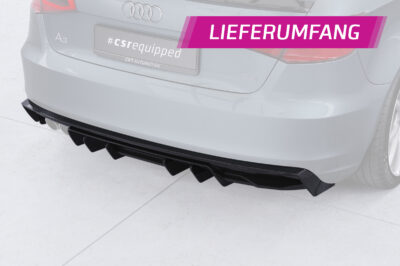 Diffuseur / Ajout de parechoc arrière pour Audi A3 8V sauf cabriolet et berline (2012-2016) - Fabriqué en ABS (6 finitions au choix)