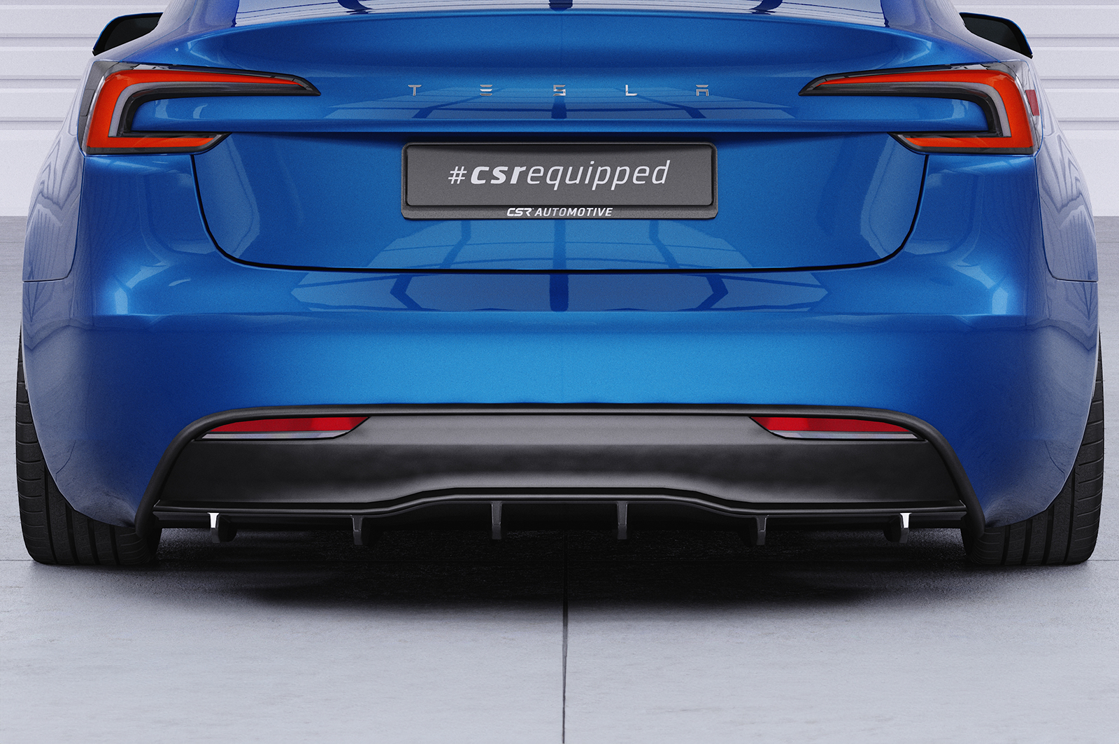 Diffuseur / Ajout de parechoc arrière pour Tesla Model 3 toutes carrosseries (facelift) (depuis 09/2023) - Fabriqué en ABS (6 finitions au choix)