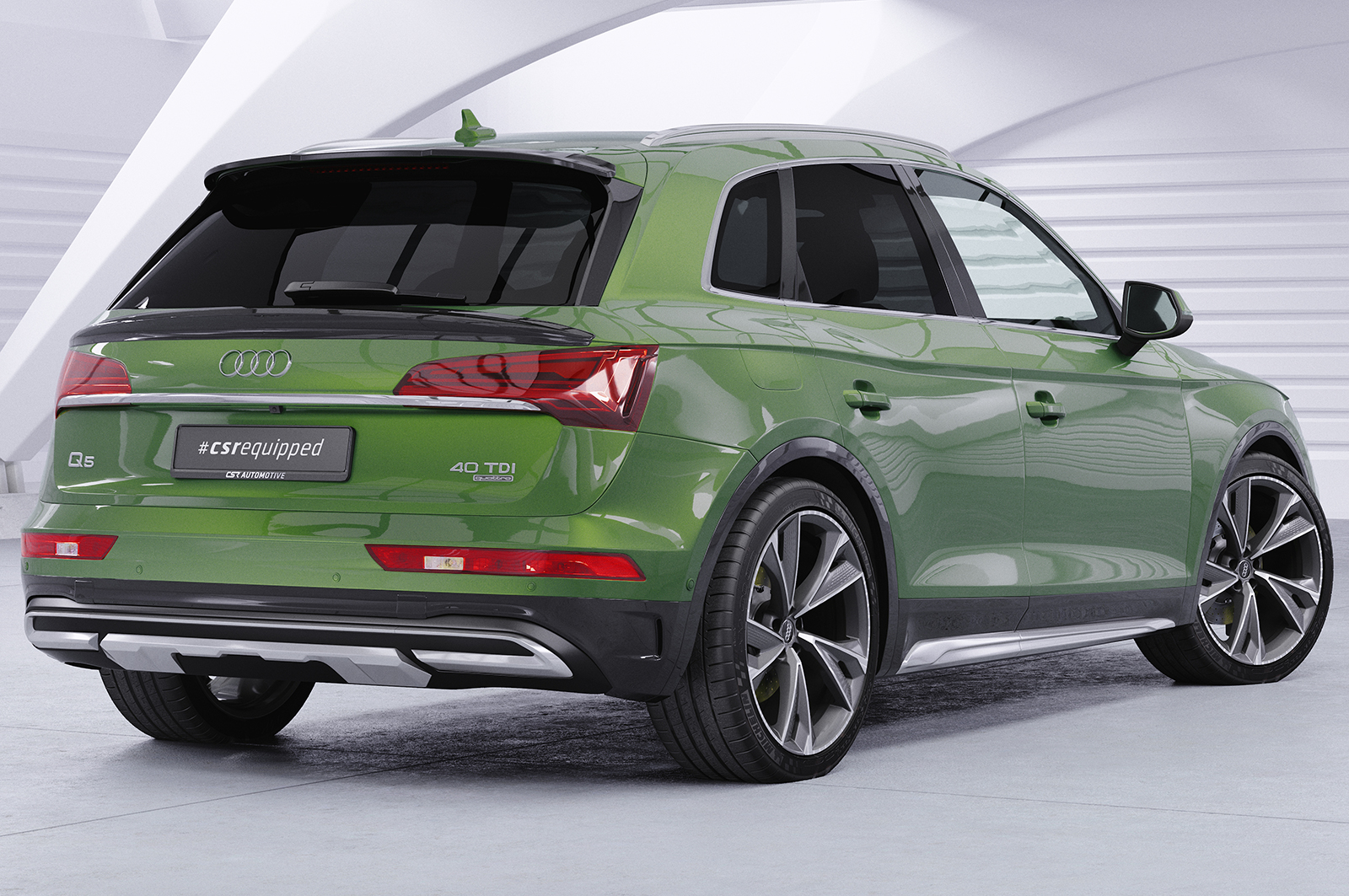 Becquet / Extension CAP pour Audi Q5 (FY) finition de base et advanced (depuis 2017) - Fabriqué en ABS (6 finitions au choix)