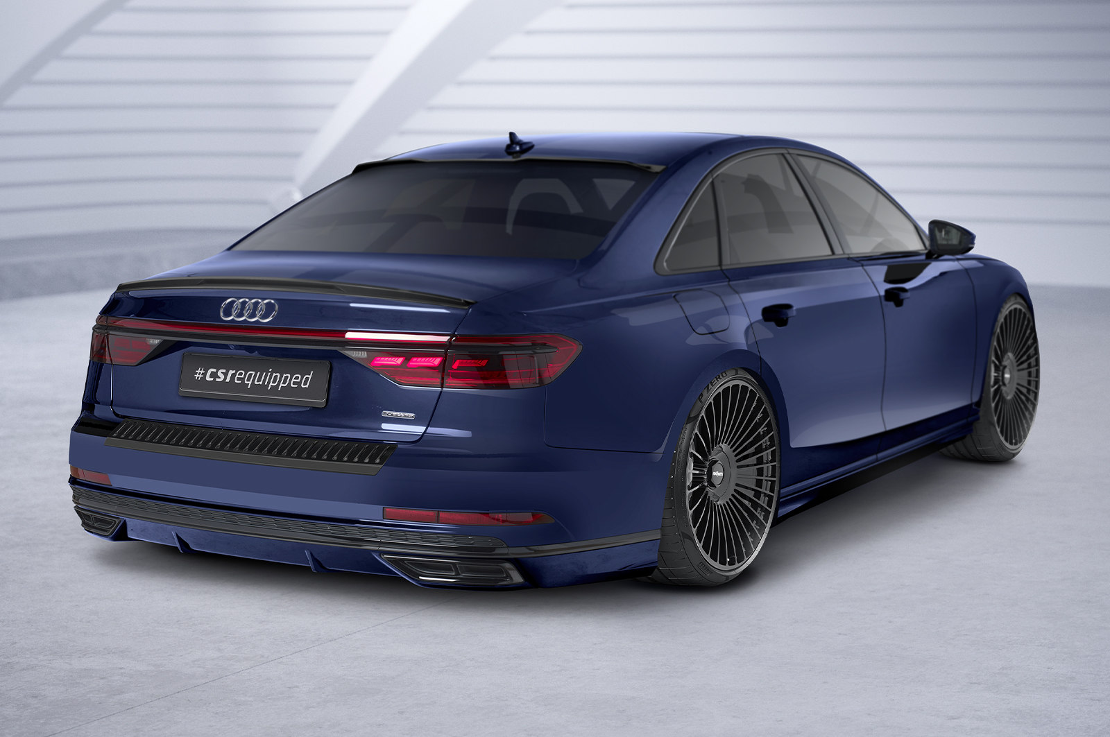 Cache de lunette arrière pour Audi A8 D5 (Typ 4N - F8) toutes carrosseries (auch S8) (depuis 2017) - Fabriqué en ABS (6 finitions au choix)