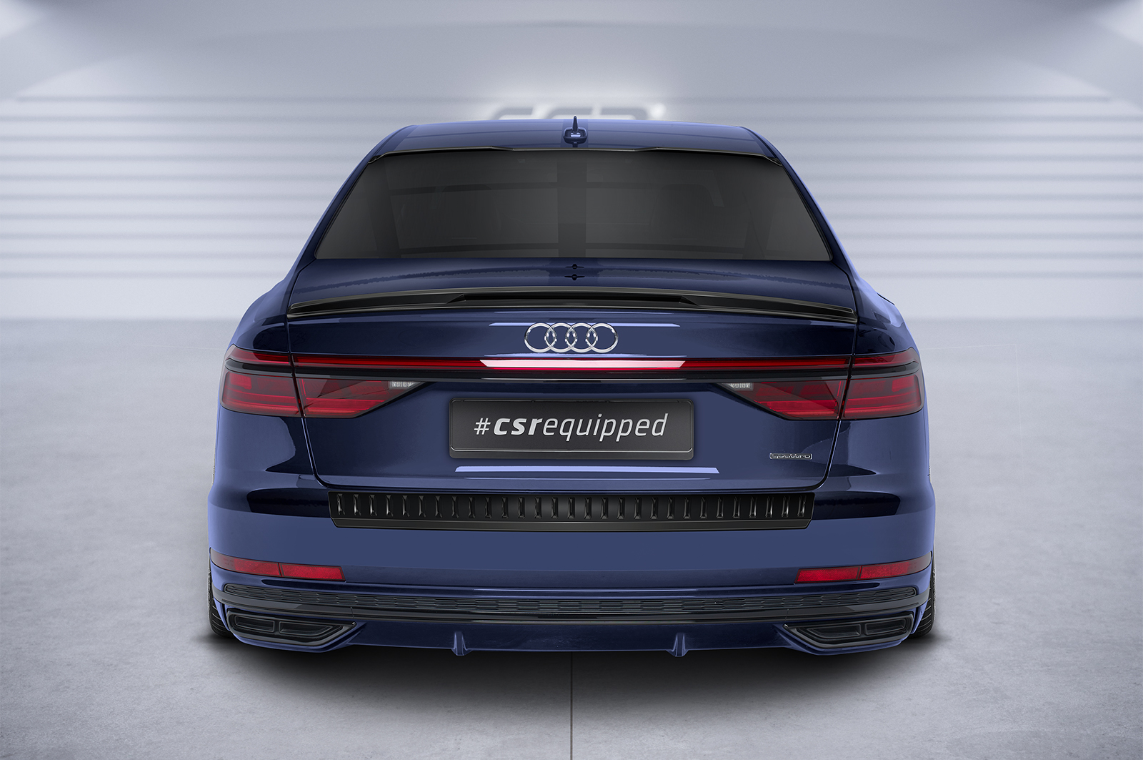 Cache de lunette arrière pour Audi A8 D5 (Typ 4N - F8) toutes carrosseries (auch S8) (depuis 2017) - Fabriqué en ABS (6 finitions au choix)