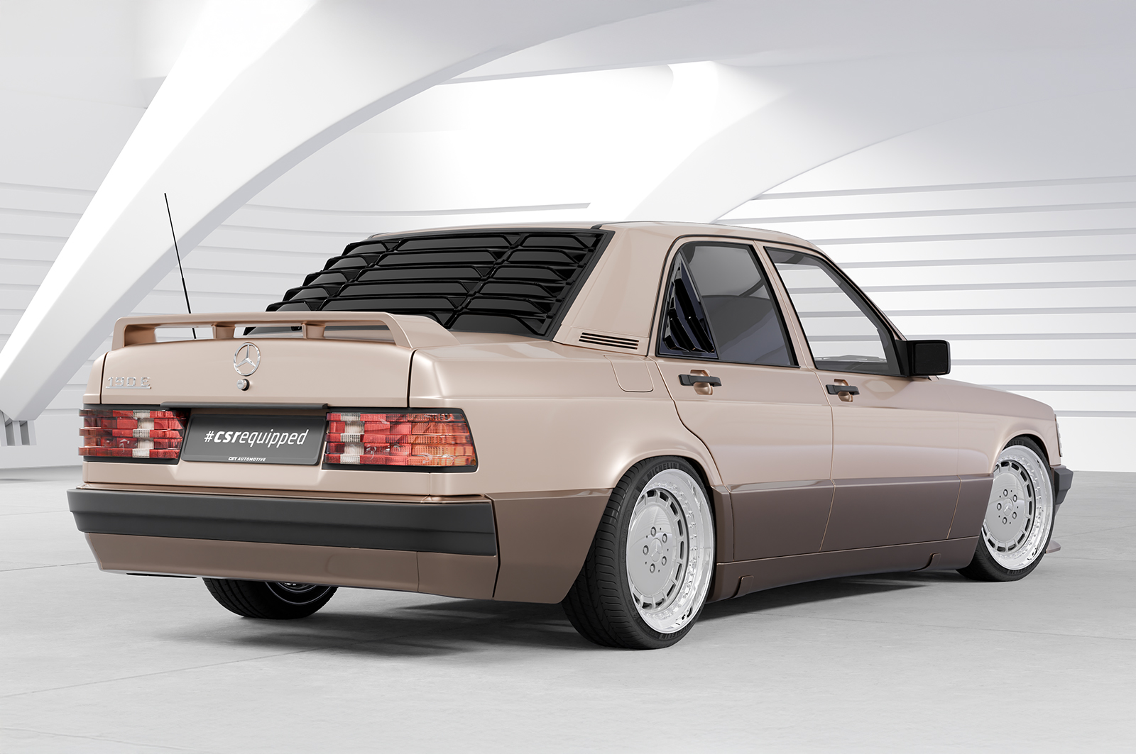 Cache de lunette arrière pour Mercedes-Benz W201 / 190er berline (1982-1993) - Fabriqué en ABS (6 finitions au choix)