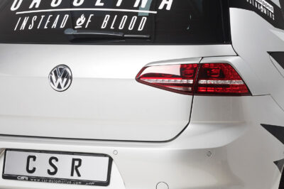 Paupières de phares arrières (la paire) pour VW Golf 7 sauf break (08/2012-2020) - Fabriqué en ABS glossy (Noir brillant)