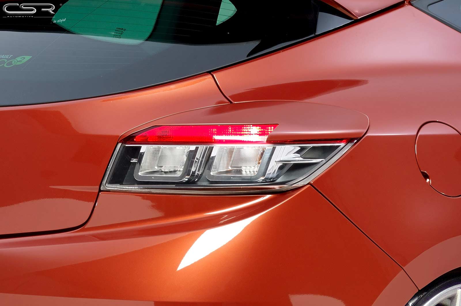 Paupières de phares arrières (la paire) pour Renault Megane coupé (depuis 2009) - Fabriqué en ABS (à peindre)