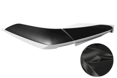 Paupières de phares arrières (la paire) pour Ford Focus MK4 hatchback (depuis 09/2018) - Fabriqué en ABS glossy (Noir brillant)