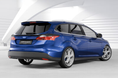 Paupières de phares arrières (la paire) pour Ford Focus MK3 Facelift break (2014-2018) - Fabriqué en ABS glossy (Noir brillant)
