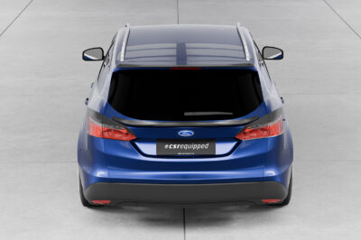 Paupières de phares arrières (la paire) pour Ford Focus MK3 Facelift break (2014-2018) - Fabriqué en ABS glossy (Noir brillant)