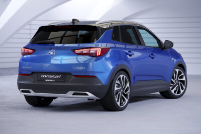 Paupières de phares arrières (la paire) pour Opel Grandland X  (depuis 10/2017) - Fabriqué en ABS glossy (Noir brillant)