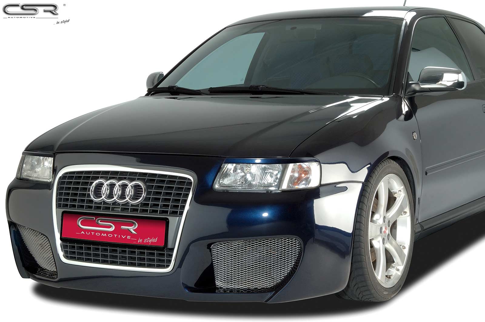Paupières de phares avants (la paire) pour Audi A3 8L hatchback (1996-2000) - Fabriqué en ABS (à peindre)