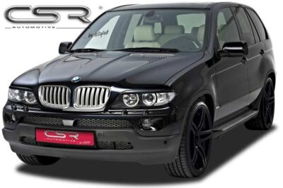 Paupières de phares avants (la paire) pour BMW X5 E53 toutes carrosseries (2003-2006) - Fabriqué en ABS (à peindre)