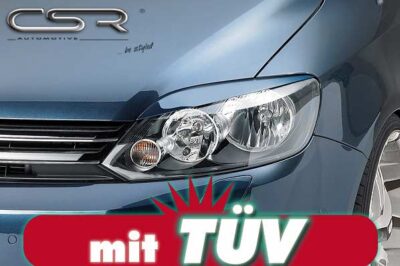 Paupières de phares avants (la paire) pour VW Golf Plus / Crossgolf toutes carrosseries (depuis 2009) - Fabriqué en ABS (à peindre)