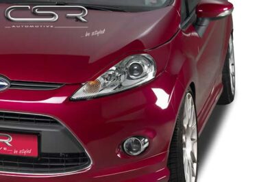 Paupières de phares avants (la paire) pour Ford Fiesta MK7 toutes carrosseries (10/2008 - 02/2013) - Fabriqué en ABS (à peindre)