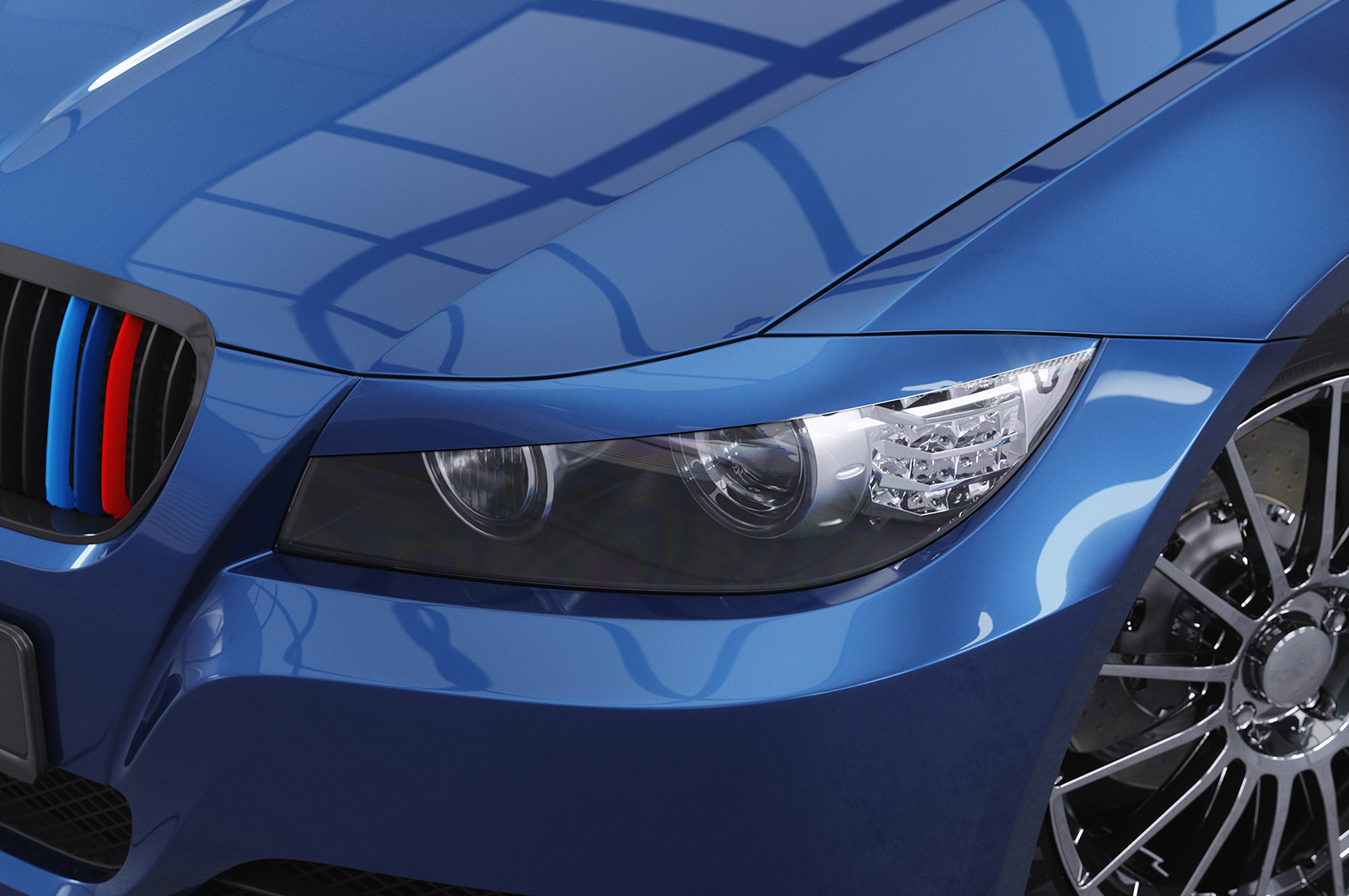 Paupières de phares avants (la paire) pour BMW Série 3 E90 / E91 berline / break (2005-2012) - Fabriqué en ABS (à peindre)