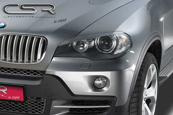 Paupières de phares avants (la paire) pour BMW X5 E70 toutes carrosseries (depuis 2006) - Fabriqué en ABS (à peindre)