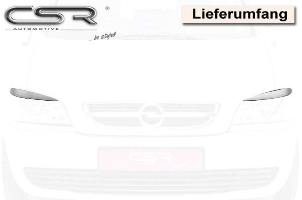 Paupières de phares avants (la paire) pour Opel Zafira A (1999-2005) - Fabriqué en ABS (à peindre)