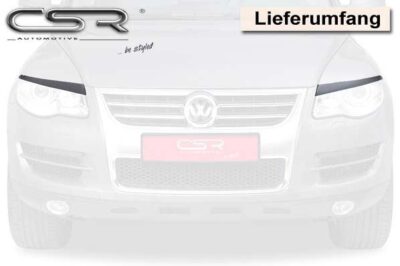Paupières de phares avants (la paire) pour VW Touareg I (Typ 7L) toutes carrosseries (11/2006-2010) - Fabriqué en ABS (à peindre)