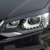 Paupières de phares avants (la paire) pour VW Touareg II (Typ 7P) toutes carrosseries (2010-2018) - Fabriqué en ABS glossy (Noir brillant)