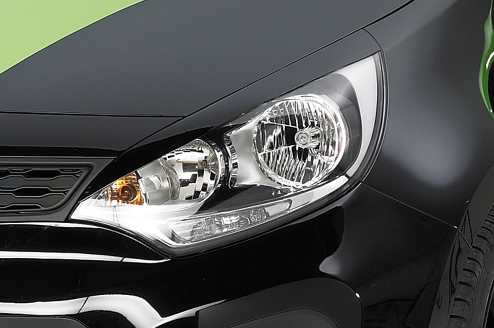 Paupières de phares avants (la paire) pour Kia Rio 3.Generation UB hatchback (depuis 2011) - Fabriqué en ABS (à peindre)