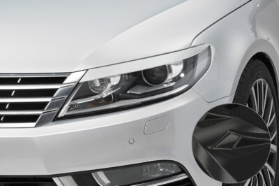 Paupières de phares avants (la paire) pour VW CC (Typ 35) toutes carrosseries (2012-2016) - Fabriqué en ABS glossy (Noir brillant)
