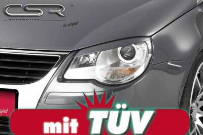 Paupières de phares avants (la paire) pour VW Eos cabriolet (2006-07/2010) - Fabriqué en ABS (à peindre)