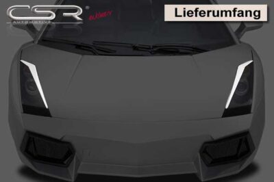 Paupières de phares avants (la paire) pour Lamborghini Gallardo LP500 coupé / Spider (2003-2008) - Fabriqué en ABS (à peindre)