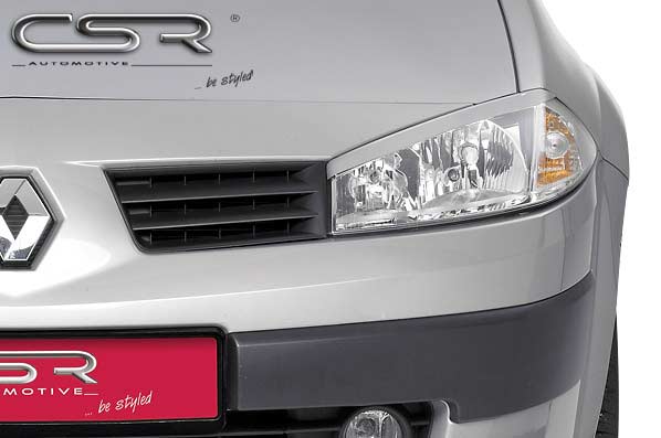 Paupières de phares avants (la paire) pour Renault Megane berline / cabriolet / hatchback (2002-2006) - Fabriqué en ABS (à peindre)