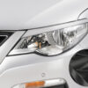 Paupières de phares avants (la paire) pour VW Passat CC (Typ 35) toutes carrosseries (2008-2012) - Fabriqué en ABS glossy (Noir brillant)