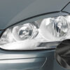 Paupières de phares avants (la paire) pour VW Golf 5 / Jetta 5 toutes carrosseries (2003-2010) - Fabriqué en ABS glossy (Noir brillant)