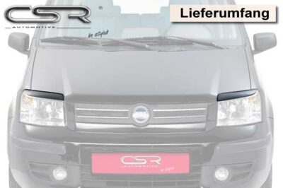 Paupières de phares avants (la paire) pour Fiat Panda Typ 169  (2003-2012) - Fabriqué en ABS (à peindre)
