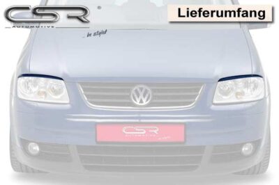 Paupières de phares avants (la paire) pour VW Touran 1T toutes carrosseries (2003-2006) - Fabriqué en ABS (à peindre)