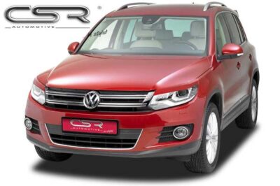 Paupières de phares avants (la paire) pour VW Tiguan I (5N) toutes carrosseries (facelift) (07/2011-2015) - Fabriqué en ABS glossy (Noir brillant)