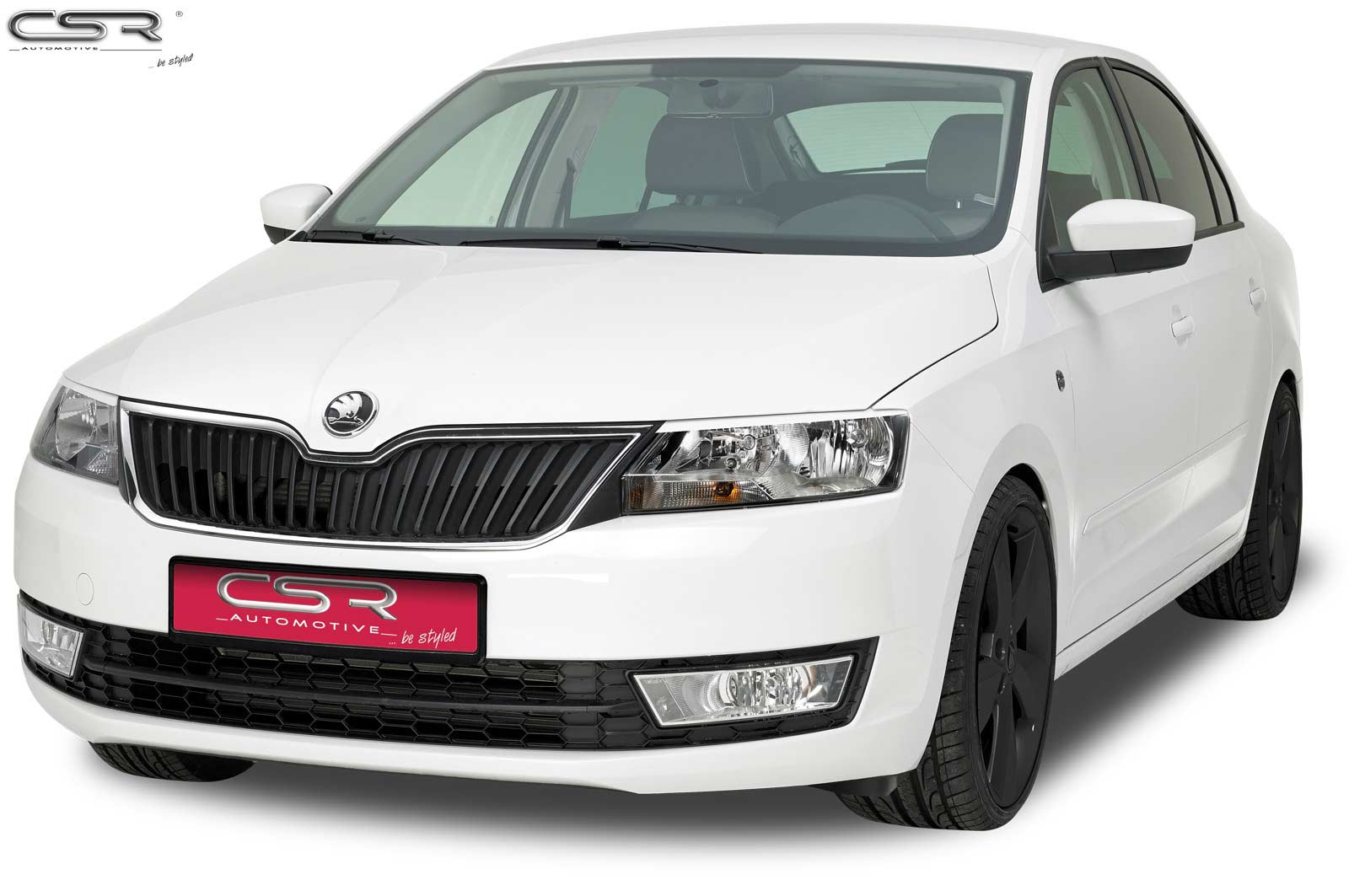 Paupières de phares avants (la paire) pour Skoda Rapid toutes carrosseries (depuis 2012) - Fabriqué en ABS (à peindre)