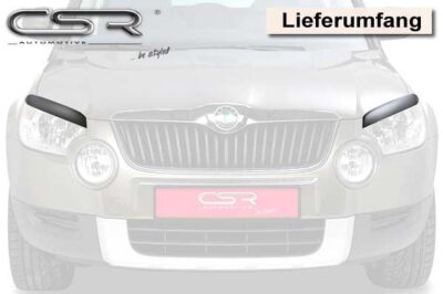 Paupières de phares avants (la paire) pour Skoda Yeti toutes carrosseries (2009-9/2013) - Fabriqué en ABS (à peindre)