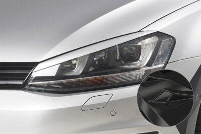Paupières de phares avants (la paire) pour VW Golf 7 préfacelift (08/2012-03/2017) - Fabriqué en ABS glossy (Noir brillant)