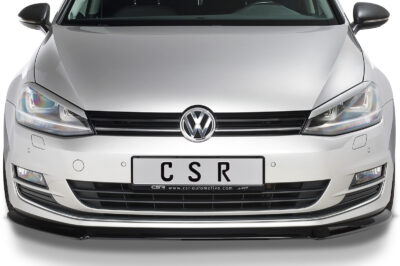 Paupières de phares avants (la paire) pour VW Golf 7 préfacelift (08/2012-03/2017) - Fabriqué en ABS glossy (Noir brillant)