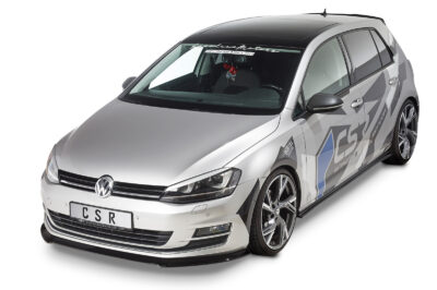 Paupières de phares avants (la paire) pour VW Golf 7 préfacelift (08/2012-03/2017) - Fabriqué en ABS glossy (Noir brillant)