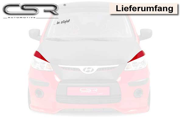 Paupières de phares avants (la paire) pour Hyundai I10 toutes carrosseries (2008-2011) - Fabriqué en ABS (à peindre)
