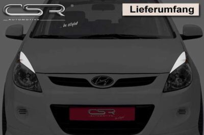 Paupières de phares avants (la paire) pour Hyundai I20 toutes carrosseries (2008-7/2012) - Fabriqué en ABS (à peindre)