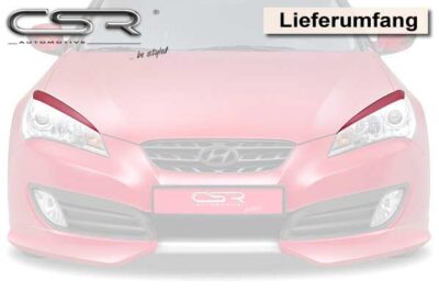 Paupières de phares avants (la paire) pour Hyundai Genesis coupé (2008-2012) - Fabriqué en ABS (à peindre)