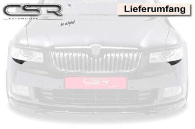 Paupières de phares avants (la paire) pour Skoda Superb II toutes carrosseries (2008-06/2013) - Fabriqué en ABS (à peindre)
