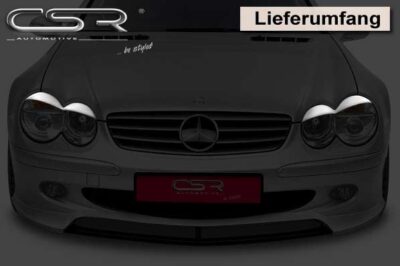 Paupières de phares avants (la paire) pour Mercedes Benz SL R230 toutes carrosseries (2001-2008) - Fabriqué en ABS (à peindre)