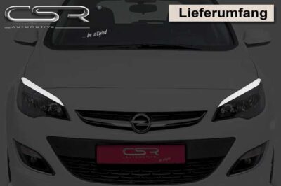 Paupières de phares avants (la paire) pour Opel Astra J toutes carrosseries (depuis 2009) - Fabriqué en ABS (à peindre)