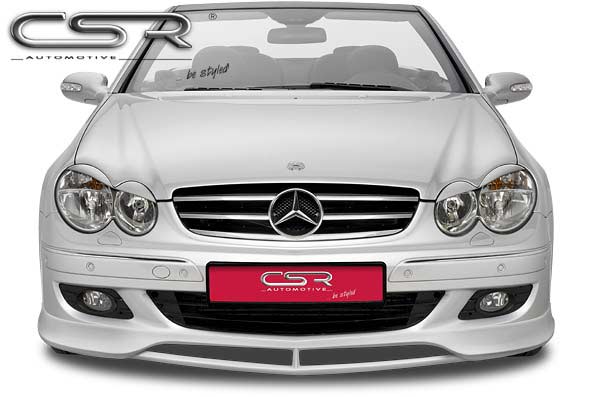 Paupières de phares avants (la paire) pour Mercedes Benz CLK 209 coupé / cabriolet (2002-2010) - Fabriqué en ABS (à peindre)