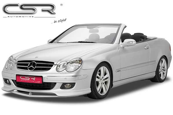 Paupières de phares avants (la paire) pour Mercedes Benz CLK 209 coupé / cabriolet (2002-2010) - Fabriqué en ABS (à peindre)