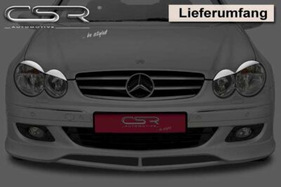 Paupières de phares avants (la paire) pour Mercedes Benz CLK 209 coupé / cabriolet (2002-2010) - Fabriqué en ABS (à peindre)