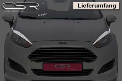 Paupières de phares avants (la paire) pour Ford Fiesta MK7 toutes carrosseries (depuis 9/2012) - Fabriqué en ABS (à peindre)