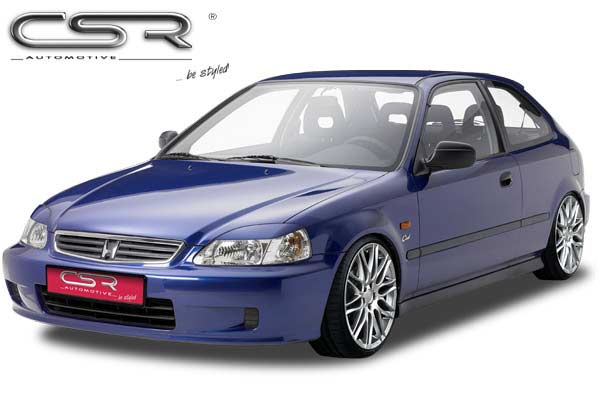 Paupières de phares avants (la paire) pour Honda Civic 6 hatchback / berline EJ / EK (3/99-2001) - Fabriqué en ABS (à peindre)